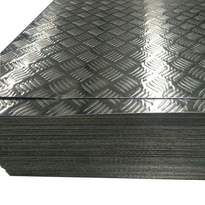 H12 1060 3003 3105 5052 Embossed Aluminum Tread Plate Sheets Five Bar Polished